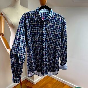 Luchiano Visconti  Marble Contrast Patterned Men's Shirt SzL